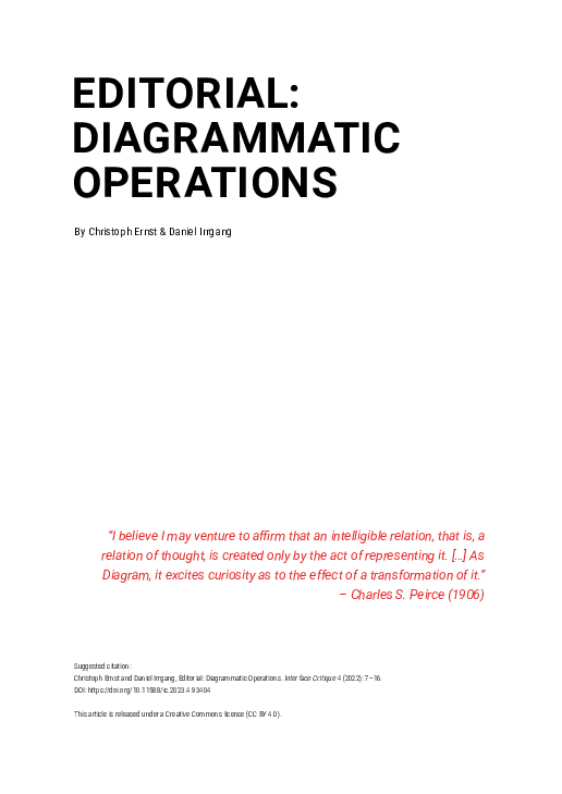 (PDF) Editorial: Diagrammatic Operations
