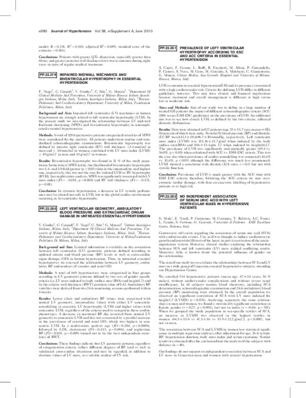 (PDF) Prevalence of Left Ventricular Hypertrophy According to Esc and ...