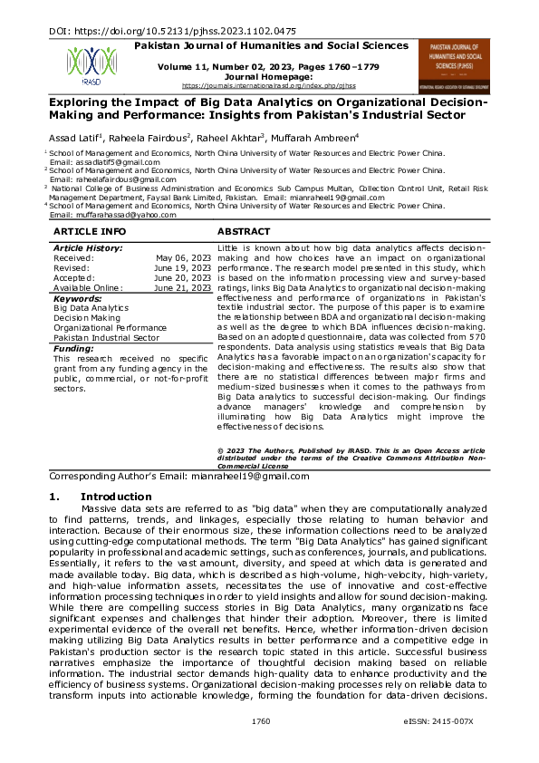 (PDF) Exploring the Impact of Big Data Analytics on Organizational ...
