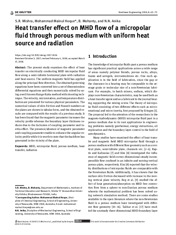 (PDF) Heat transfer effect on MHD flow of a micropolar fluid through ...