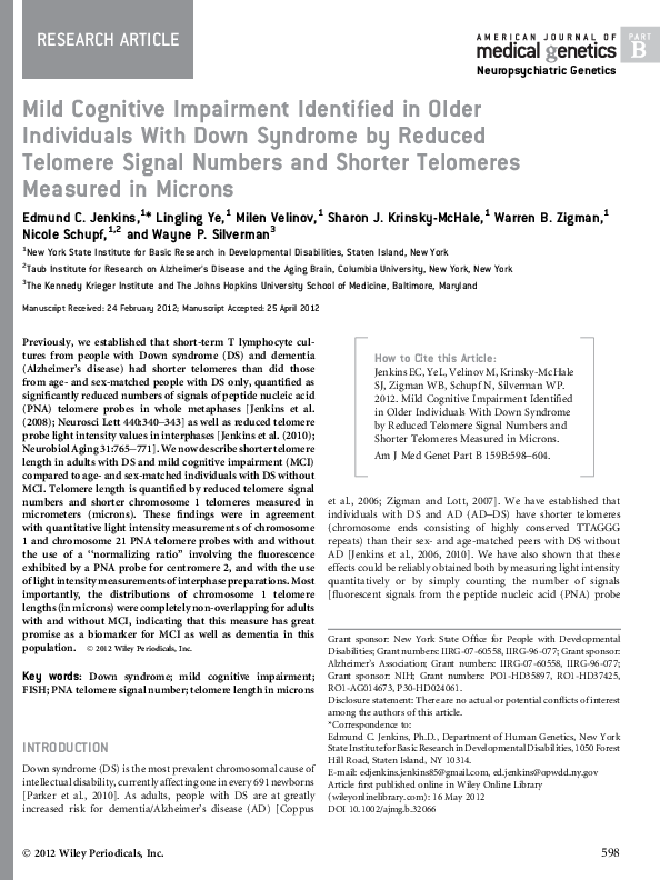 (PDF) Mild cognitive impairment identified in older individuals with ...