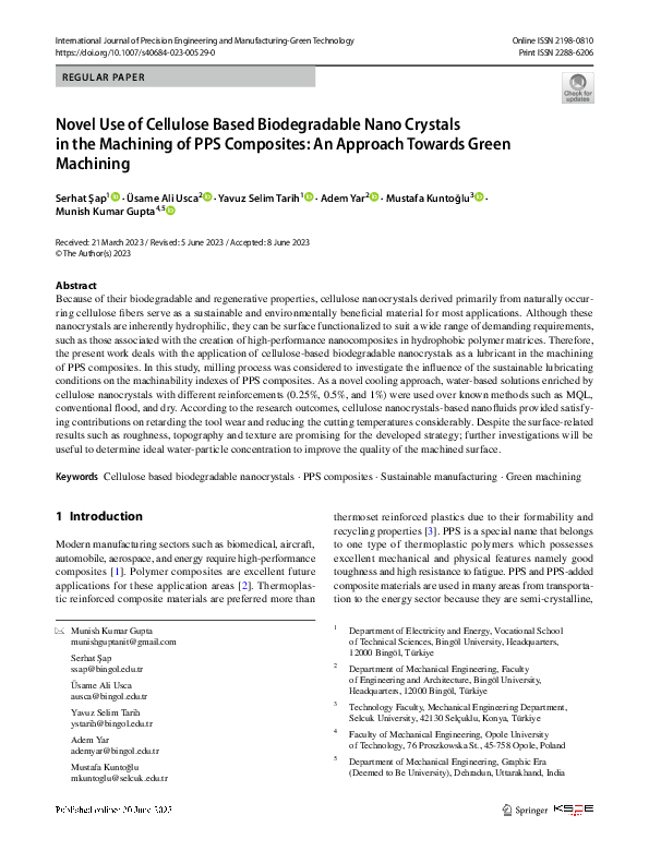 (PDF) Novel Use of Cellulose Based Biodegradable Nano Crystals in the ...