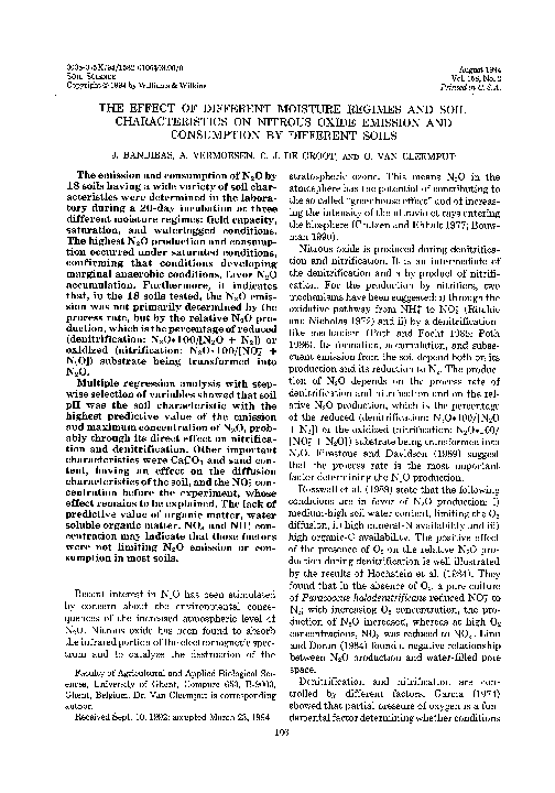 (PDF) The Effect of Different Moisture Regimes and Soil Characteristics ...
