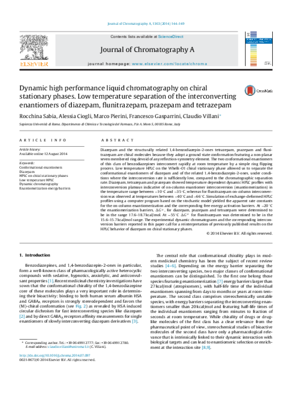 (PDF) Dynamic high performance liquid chromatography on chiral ...