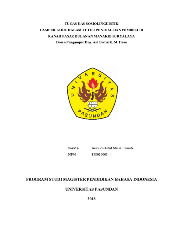 (DOC) PROGRAM STUDI MAGISTER PENDIDIKAN BAHASA INDONESIA