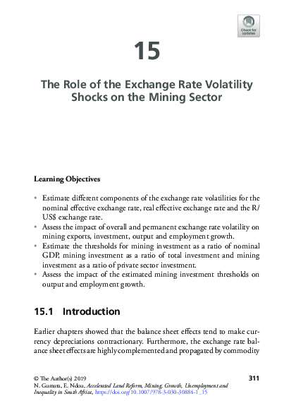 (PDF) The Role of the Exchange Rate Volatility Shocks on the Mining Sector