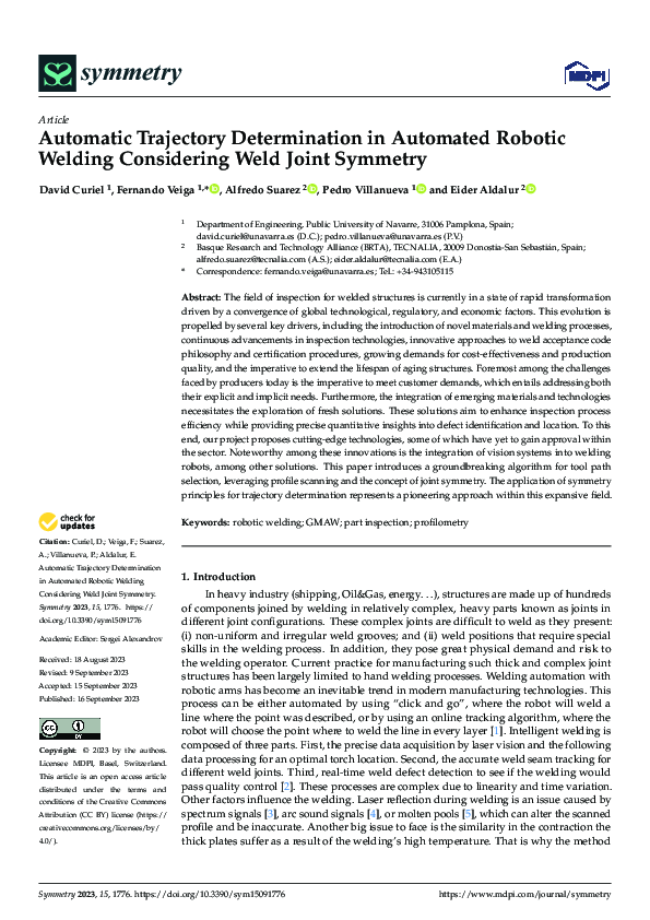 (PDF) Automatic Trajectory Determination in Automated Robotic Welding ...