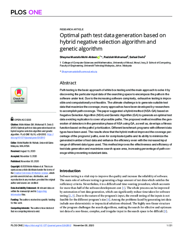 (PDF) Optimal path test data generation based on hybrid negative ...