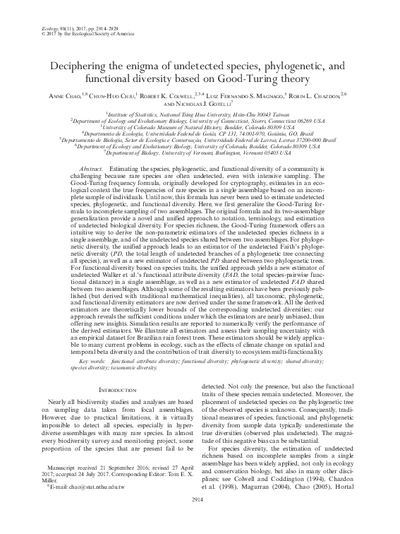 (PDF) Deciphering the enigma of undetected species, phylogenetic, and ...
