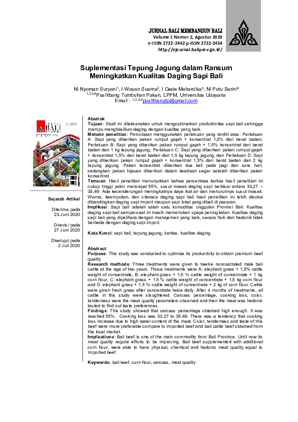 (PDF) Suplementasi Tepung Jagung Dalam Ransum Meningkatkan Kualitas ...