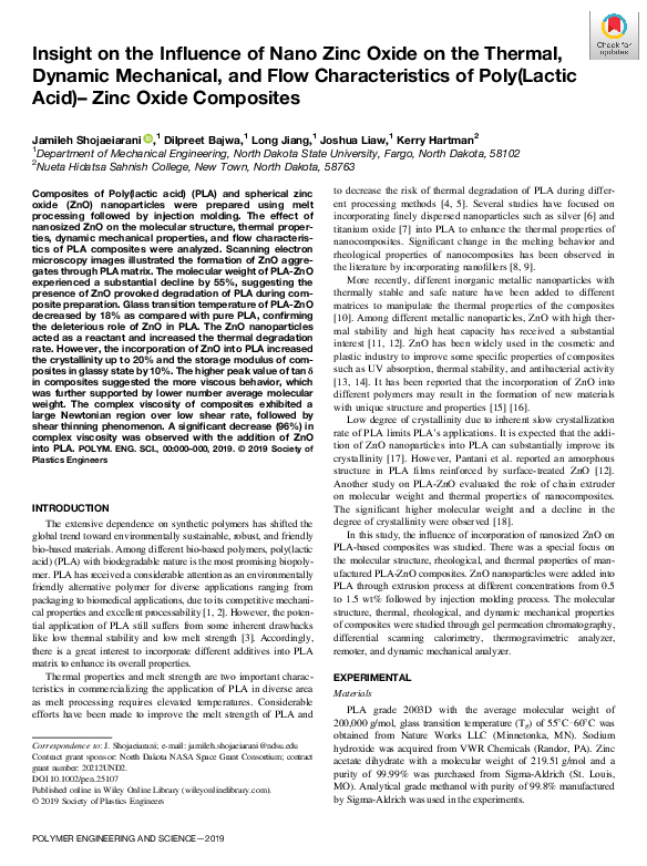 (PDF) Insight on the influence of nano zinc oxide on the thermal ...