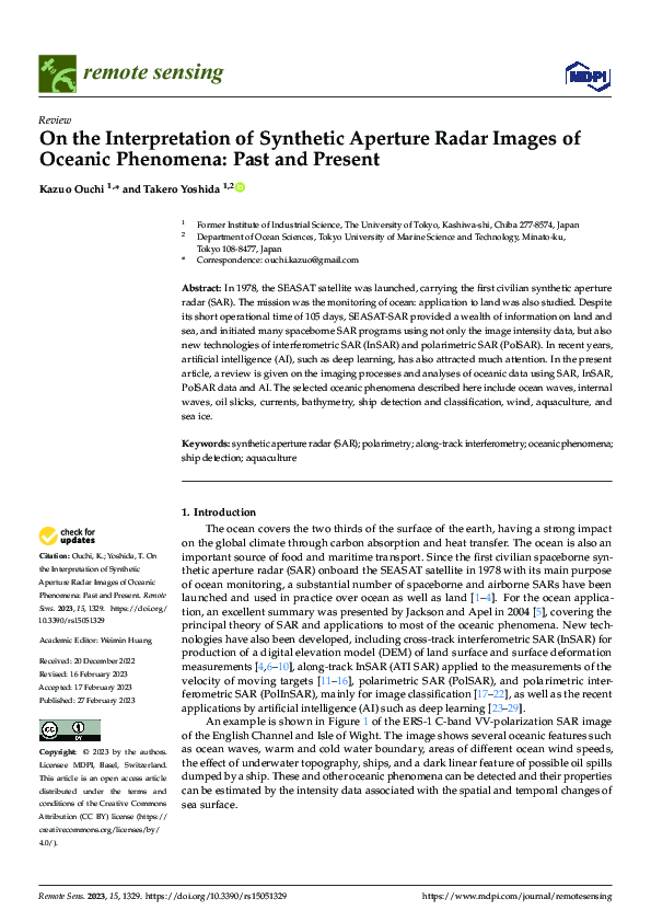 (PDF) On the Interpretation of Synthetic Aperture Radar Images of ...