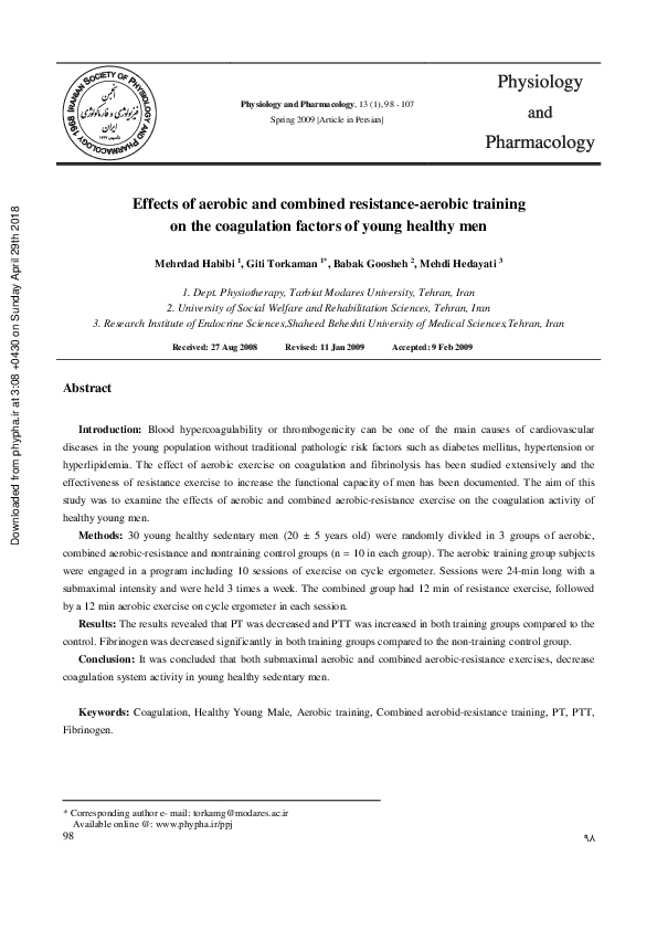 (PDF) Effects of Aerobic and Combined Resistance-Aerobic Training on ...