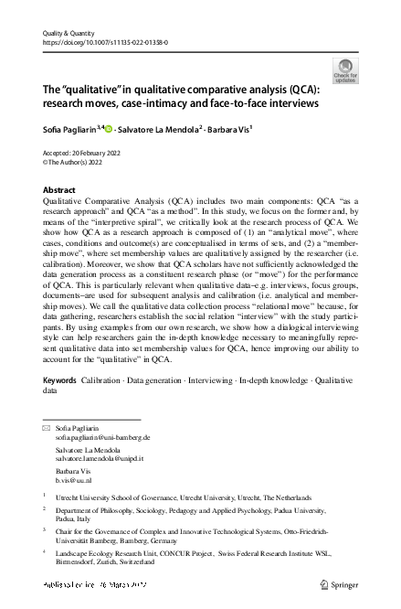 (PDF) The “qualitative” in qualitative comparative analysis (QCA ...