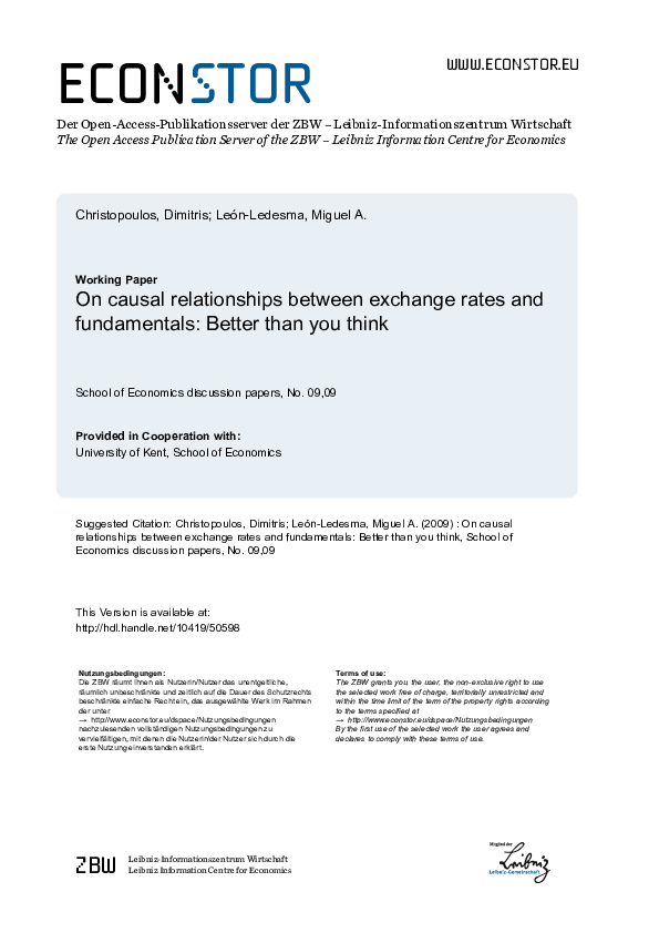 (PDF) On causal relationships between exchange rates and fundamentals ...