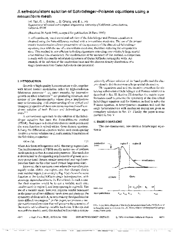 (PDF) A self-consistent solution of Schrödinger–Poisson equations using ...