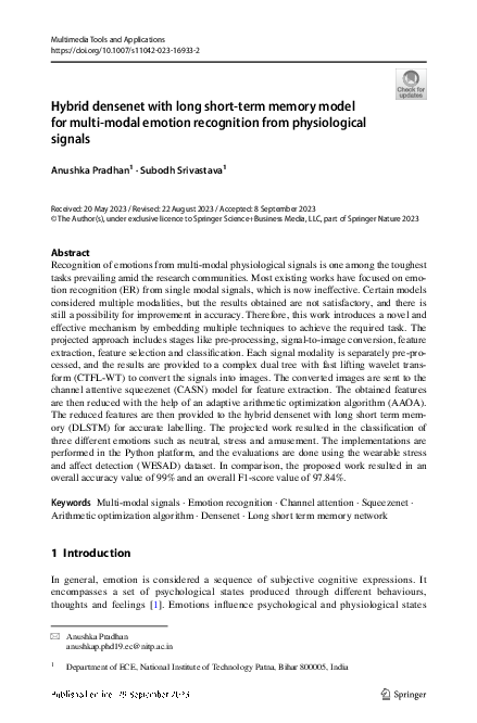 (PDF) Hybrid densenet with long short-term memory model for multi-modal ...