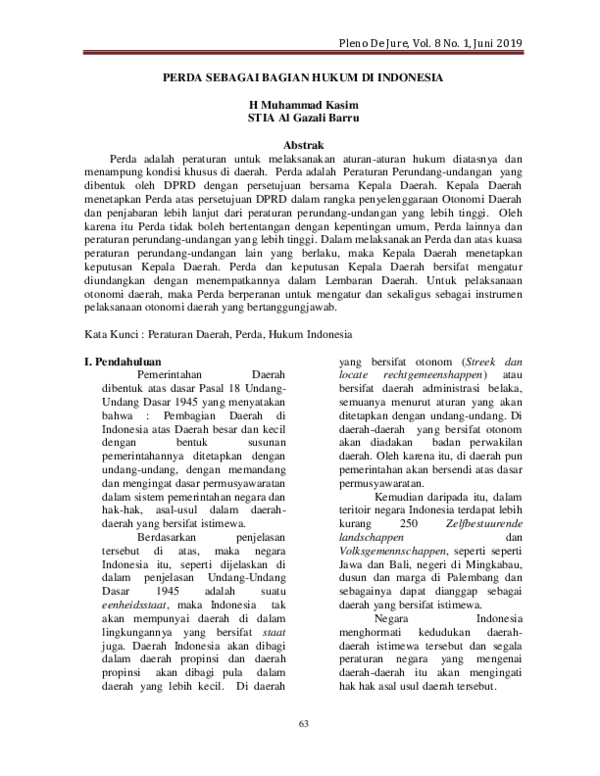 (PDF) Perda Sebagai Bagian Hukum DI Indonesia