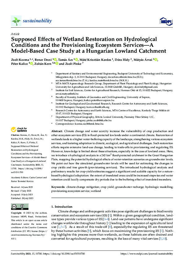 (PDF) Supposed Effects of Wetland Restoration on Hydrological ...