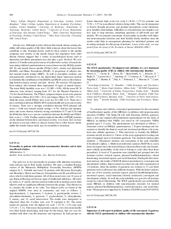 (PDF) G.P.15.15 The SOLE questionnaire: Development and validation of a ...