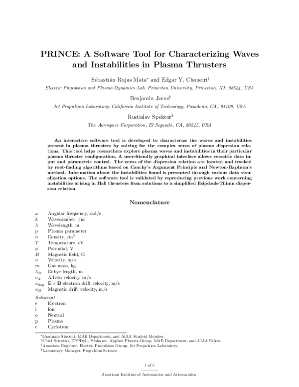 (PDF) PRINCE: A Software Tool for Characterizing Waves and ...