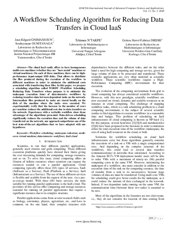 (PDF) A Workflow Scheduling Algorithm for Reducing Data Transfers in ...
