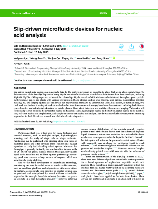 (PDF) Slip-driven microfluidic devices for nucleic acid analysis ...