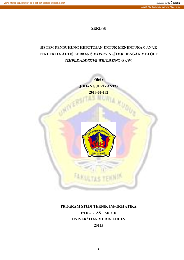 (PDF) Sistem Pendukung Keputusan Untuk Menentukan Anak Penderita Autis ...