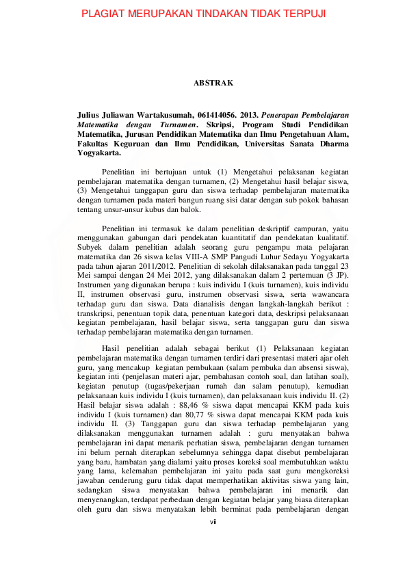 Pdf Penerapan Pembelajaran Matematika Dengan Turnamen