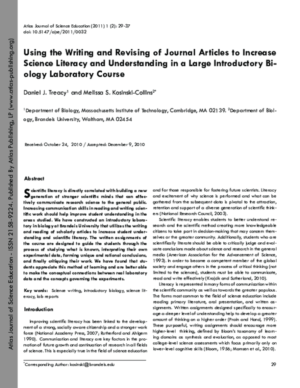 (PDF) Using the Writing and Revising of Journal Articles to Increase ...