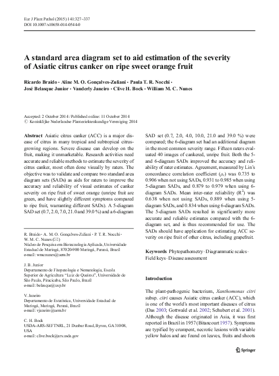 (PDF) A standard area diagram set to aid estimation of the severity of ...