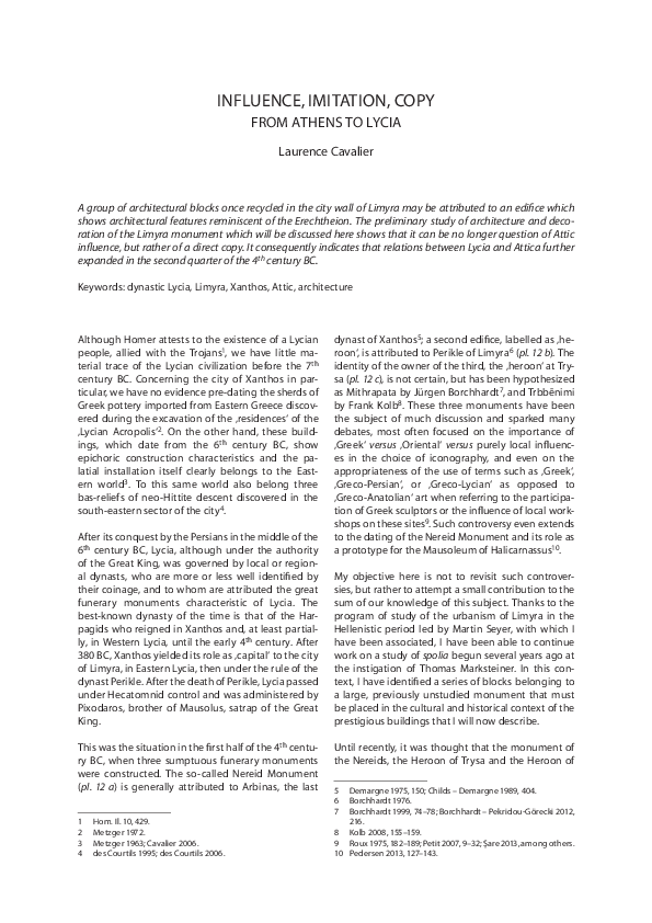 (PDF) Influence, imitation, copy