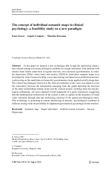 (PDF) The concept of individual semantic maps in clinical psychology: a ...