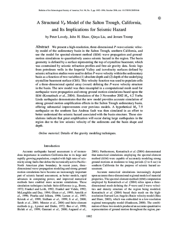 (PDF) A Structural VP Model of the Salton Trough, California, and Its ...