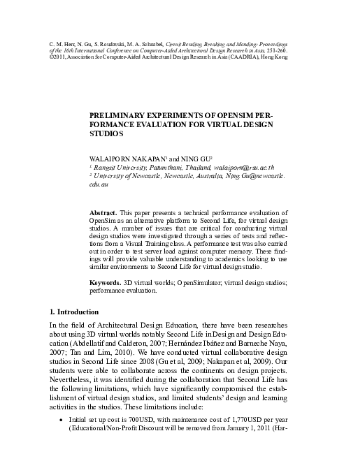 (PDF) Preliminary experiments of OPENSIM performance evaluation for ...