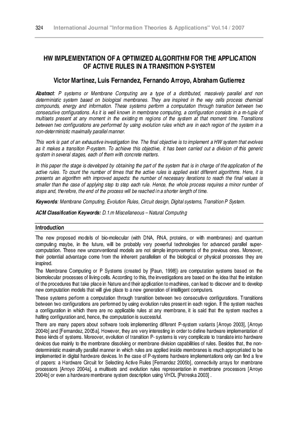 (PDF) HW implementation of a optimized algorithm for the application of ...