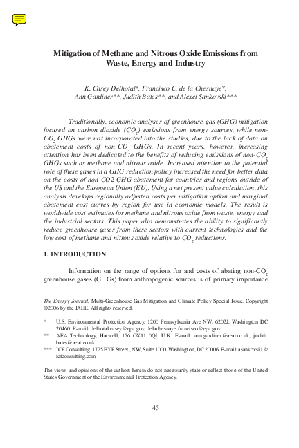 (PDF) Mitigation of Methane and Nitrous Oxide Emissions from Waste ...