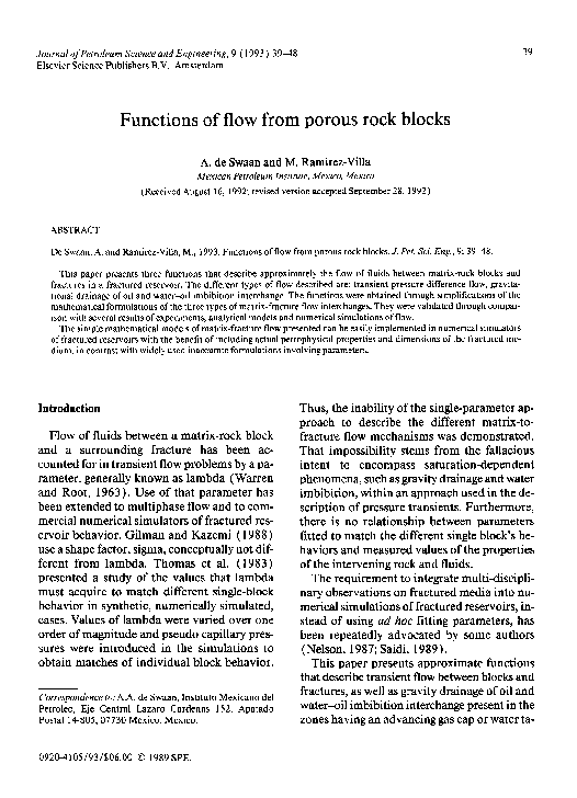 (PDF) Functions of flow from porous rock blocks