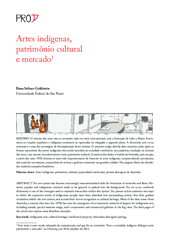 (PDF) Artes indígenas, patrimônio cultural e mercado