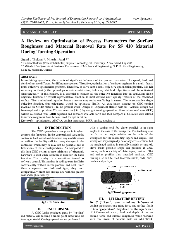 (PDF) A Review on Optimization of Process Parameters for Surface ...