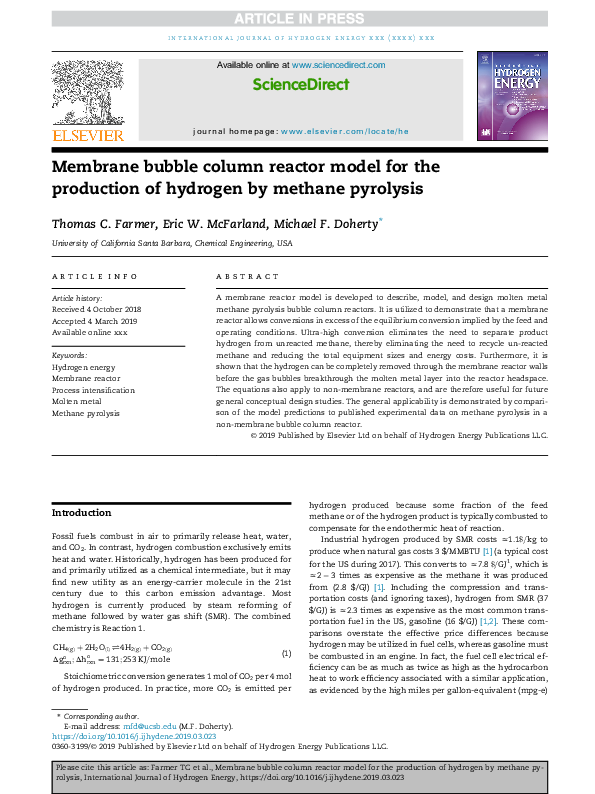 (PDF) Membrane bubble column reactor model for the production of ...