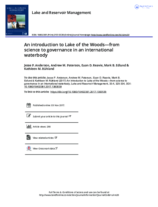 (PDF) An introduction to Lake of the Woods—from science to governance ...