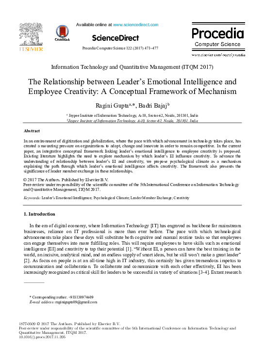 (PDF) The Relationship between Leader’s Emotional Intelligence and ...