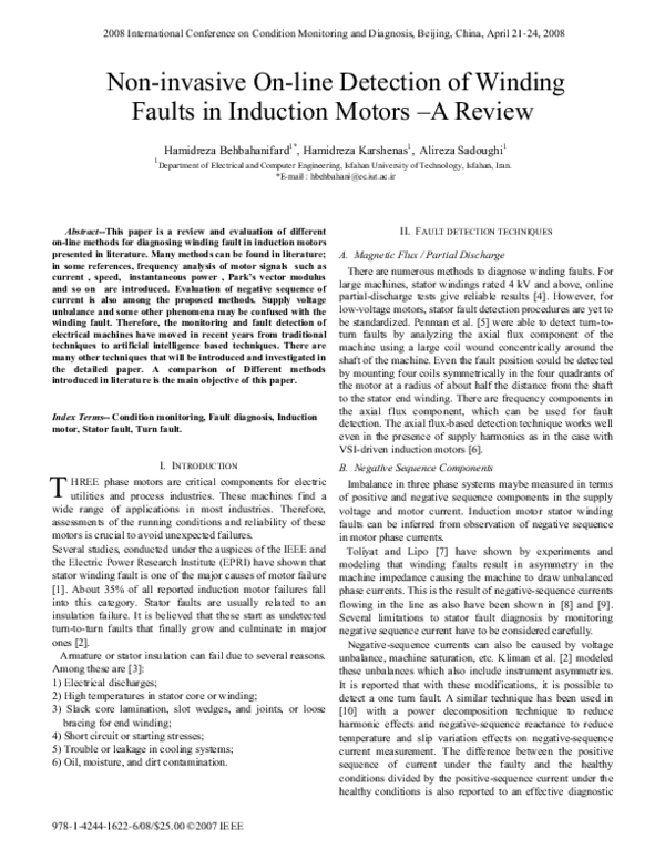 (PDF) Non-invasive on-line detection of winding faults in induction ...