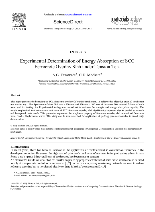 (PDF) Experimental Determination of Energy Absorption of SCC Ferrocrete ...
