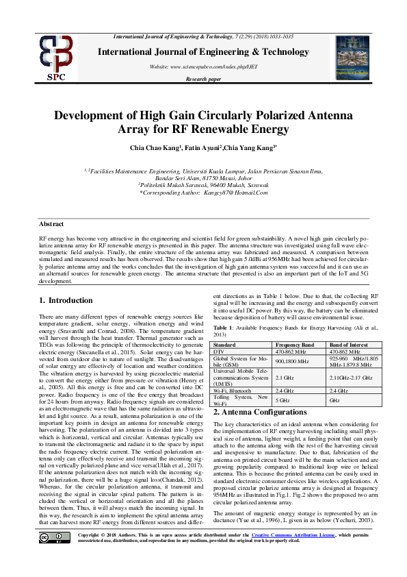(PDF) Development of High Gain Circularly Polarized Antenna Array for ...