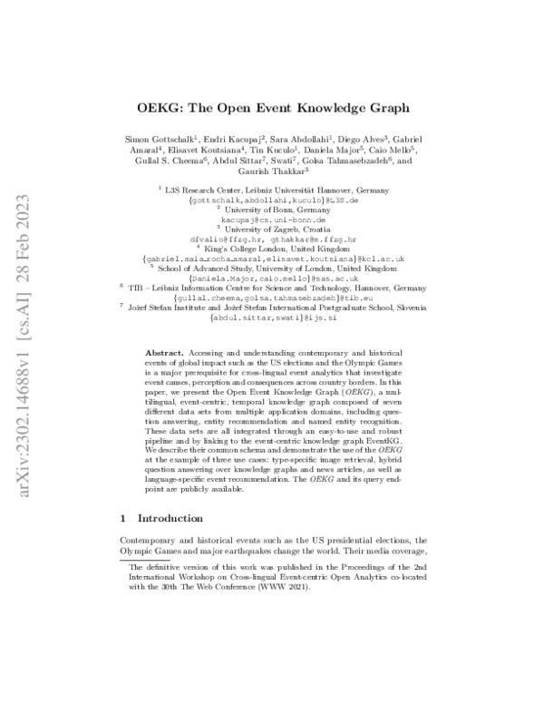 (PDF) OEKG: The Open Event Knowledge Graph