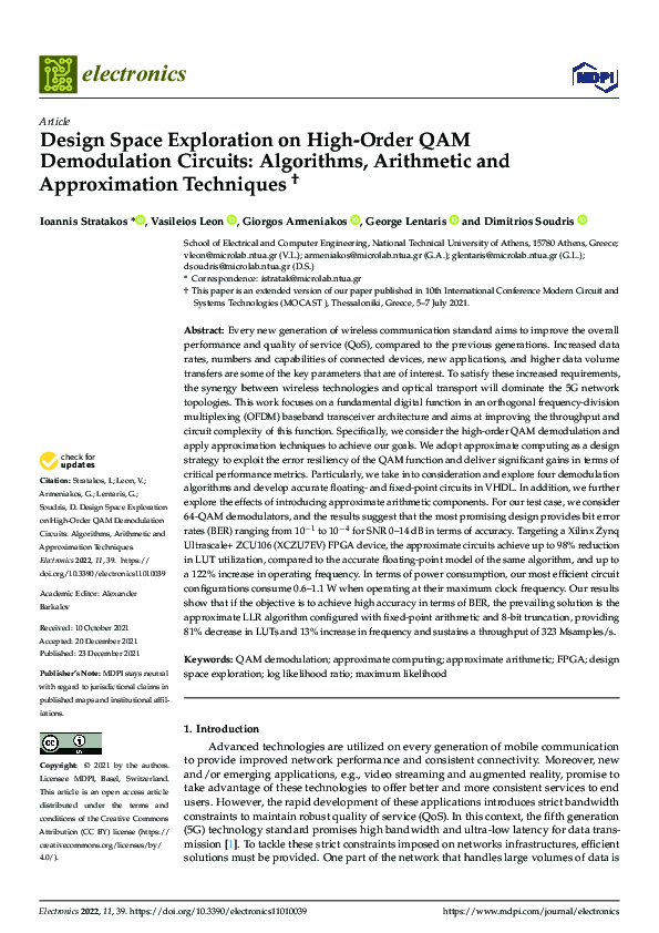 (PDF) Design Space Exploration on High-Order QAM Demodulation Circuits ...