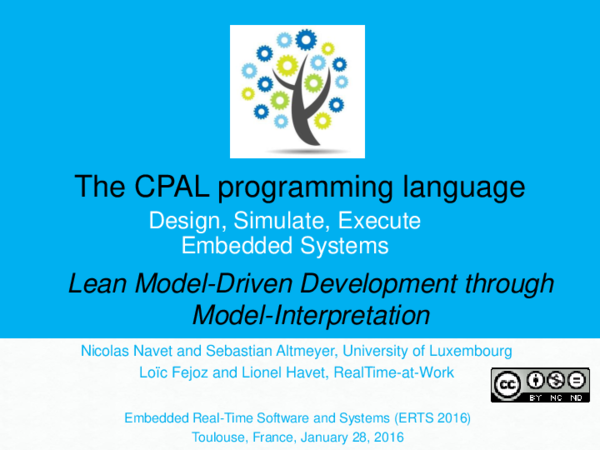 (PDF) The CPAL programming language Design, Simulate, Execute Embedded ...