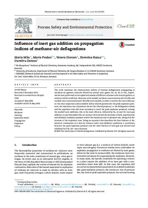 (PDF) Influence of inert gas addition on propagation indices of methane ...